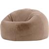 Icon Beanbags icon Classic beanbag Kingston in finta pelliccia di coniglio, 85cm x 50cm, Mocha, beanbag adulti e bambini, con imbottitura