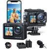 WOLFANG GA200 Action Cam 4K 24MP, fotocamera subacquea WiFi, impermeabile fino a 40 metri, stabilizzazione EIS