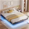 IRONCK, struttura letto sospesa 160x200 con illuminazione LED e stazione di ricarica