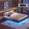 VASAGLE, struttura letto 160 x 200 cm, effetto sospeso, illuminazione LED