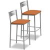 ASTIMESA: Due sgabelli da cucina, altezza 60 cm, rivestiti in ecopelle, colore arancione (TAB60NA)