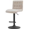 Hela Tische Tavolo Hela, sgabello da bar, seggiolone Erika, rivestimento in tessuto beige, girevole a 360°, con sistema di regolazione dell'altezza