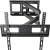 Unyqoos Supporto a parete Unyqoos® per TV - orientabile e inclinabile, a braccio singolo, per schermi da 26 a 60 pollici (piatti/curvi) fino a 40 kg, standard VESA 100x100-400x400, estensibile da 85 a 490 mm, realizzato in acciaio laminato a freddo