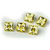 Naturale Quadrato 2.95 KT Giallo Zaffiro Loose Gemma Lotto 5 Pz Certificato GN30