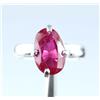 Anello Design Raro Donna In Argento 925 Con Rubellite Naturale Ovale 5.65 Ct AGI