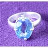 Anello In Argento 925 Naturale Acquamarina 8.45 Ct Cuscino AGI Finitura Bezel