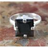 Nero Quadrato Diamante Solitario 8.10 KT Certificato Fresco Design Ring Birthday