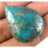 Naturale 30.35 KT Persiano Blu Turchese Pera Cabochon Gemma Certificato C2853