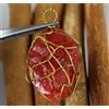 Pendente Grezzo In Zaffiro Arancione Naturale Da 87,05 Ct Con Design Bellissimo