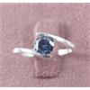 Anello Solitario Diamante Blu Raro 1,32 Ct Certificato Argento 925 Mis. 9
