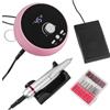 BJdfgE Trapano professionale for manicure 45000 giri/min elettrico for unghie Bianco Rosa Viola Levigatrice for Gel for cuticole Rimuovi(DMJ-203-Pink)