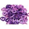 Mytoptrendz 100 mini elastici per capelli morbidi senza cuciture, per bambine, accessori per capelli (viola sfumato)