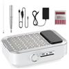 Sweylomi Lima per unghie elettrica 4 in 1 con aspirapolvere, lampada LED e power bank, 45.000 giri/min, cura delle unghie professionale per casa e salone (bianco)