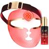 FAQ 202 plus Maschera LED 8 colori + Siero peptidico luce rossa | maschera LED viso, maschera luce rossa, siero peptidico, acido ialuronico, maschera silicone, 8 colori, viso intero