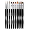 Daleweo Set Di 10 Pennelli Unghie Gel Professionali, Pennelli Per Unghie Liner E Piatti Per Design Fai Da Te, Kit Completo Nero Per Nail Artist