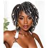 WIGNEE Parrucca Dreadlock Afro Corta Uomo Donna Uso Quotidiano | Parrucca dreadlock afro sintetica resistente al calore, cappuccio regolabile, 33cm grigio uomo donna quotidiano