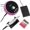 BJdfgE Trapano professionale for manicure 45000 giri/min elettrico for unghie Bianco Rosa Viola Levigatrice for Gel for cuticole Rimuovi(DMJ-203-Purple)