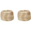 Rainway 2 elastici per capelli con capelli veri, chignon, per capelli lisci da donna, con elastico, accessori per ciambella (biondo con biondo decolorato, 27 g)