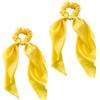 Wpppan 2 elastici per capelli gialli con fiocco in raso, per coda di cavallo, per coda di cavallo, elastici per capelli, elastici per capelli e cravatte