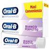 Oral-B Dentifricio Sbiancante 3D White Advanced Bianco Perfetto 2x75ml | Dentifricio 3D White Advanced Bianco Perfetto, Denti più Bianchi in 3 Giorni, Sapore Menta Eucalipto, 2 Dentifrici da 75ml