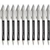 Paper Mate FlexGrip Elite - Penne a sfera retrattili, inchiostro nero, confezione da 10, punta grande larga 1,4 mm, tratto medio da 0,8 mm