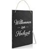 WPPQWP Lavagna in ardesia da scrivere, 30 x 20 cm, da appendere, con nastro di iuta, pennarello a gesso, per cucina, pareti, giardino, matrimoni, feste