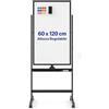 COSTWAY Lavagna Bianca Mobile 60 x 100 cm, Lavagna Magnetica Cancellabile a Secco 360° Reversibile con Cavalletto e Ruote, Completa di Pennarelli e Cancellino (Nero)