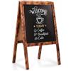 Velora Home&Living VELORA H&L Lavagna da Esterno 60 x 100 cm Legno Bruciato - Lavagna Bifacciale in Legno con Cavalletto per Ristorante Bar e Negozio, Lavagna Menu Pieghevole, Cavalletto Pubblicitario