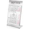 Geiger-Office Geiger-Notes - Calendario da tavolo, 3 mesi, 2016/2017, 9,5 x 19,8 cm, numero anno in alto, made in Germany