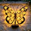 YOUYIKE Luci Solari da Giardino Applique Luci Solari da Esterno Decorative Farfalla | Metallo IP65 Impermeabili Appendibile Gancio Posteriore Luci Solari da Esterno Applique per Giardino e Spazi Esterni