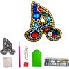 MEDOYOH Portachiavi a forma di lettera A, fai da te, con diamante, in acrilico, per pittura a diamante, fai da te, kit di pittura con strass, per borse, decorazioni