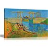Artley Prints Arte da parete su tela di Vincent Van Gogh Bridge At Arles | Quadro su tela pronta da appendere | Opera d'arte moderna per soggiorno 40 x 30 cm (40 x 30 cm) A3