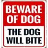 BKGWCSOR Aggressive Dog Warning Notice Aluminum 12x8 Inch | Heavy Duty Metal Tin Plate For Property Gate Yard Security Sign