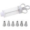 KANGQL Set siringa per decorazione dolci, con 5 ugelli per glassa, strumento per decorare torte, facile da usare, piccolo