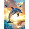 CEOVR Delfini Diamond Painting Kit 30x40cm DIY Diamante Kits,Set di Pittura a Diamante Animali e Farfalle