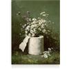 Dazzlewall Stampa su Tela Vintage Margherite, Fiori Malinconici con Carta Igienica per Decorazione Bagno Toilette 30×40 cm Senza Cornice
