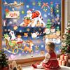 Tanlaby Adesivi per Finestre di Natale Babbo Natale Vetrofanie per Finestra | Adesivo per Vetri Caramelle Rena Tetto Slitta Babbo Natale Decorazioni Natalizie per Negozio porta Vetro Specchio