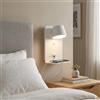 B·LED BARCELONA LED Applique da parete per lettura BASKOP - Porta USB + USB-C - 6W | 520 lm, Rotazione 350°, Mensola Integrata, Alluminio, Interruttore, Per Testiera Camera Hotel Ufficio E Lettura