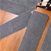 Hearda Tappetini per Gradini, 5 Pezzi Tappetino per Scale Coprigradini, Caldo in Inverno Tappetino Antiscivolo per Tappeto con Retro Adesivo, Fonoassorbente Passatoie (Grigio,55x22x4.5cm)