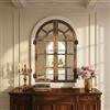 Fahomiss Specchio Da Parete Finestra con Cornice in Legno, Design Ad Arco Stile Finestra, Stile Casa Di Campagna Vintage per Soggiorno & Ingresso