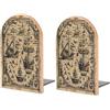 VstaDank Fermalibri decorativi in legno con mappa del tesoro dei pirati marittimi per mensole, fermalibri in metallo antiscivolo, grande supporto per libri, carino e resistente, per casa, ufficio, biblioteca