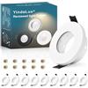YindaLux Set da 10 cornici per faretti GU10 IP65 Bianco, orientabile 30°, telaio in ferro 230V con portalampada GU10, Ø85mm, foro 65-75mm, faretto rotondo da incasso, senza lampadina
