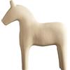 Tissting Statuetta di Cavallo in Legno di Pino Dipinta a Mano Beige 16.5x18cm Decorazione Desktop - Scultura Artigianale per Casa Ufficio Hotel Libreria Caminetto Natale Capodanno
