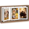 Valyrane Cornice Foto Girevole 10x15 in Legno, Portafoto Multipla per 6 Foto con Protezione Acrilico, Cornici Foto Porta Foto per Matrimonio Festa della Mamma Compleanno, Set da 3 Cornici da Tavolo