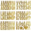 Zayookey 18 Fogli Adesivi Lettera Alfabeto Autoadesivi Impermeabile Vinile Numeri Lettere Segni Adesivi Letter Number Sticker per Cassetta Postale, Porta, Scrapbooking (Oro Opaco)