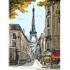 ConKrea Poster/Tela Canvas - Vintage Francia Parigi Paris - Torre Eiffel Illustrazione a Mano - 50x70cm - Cartoncino Artistico