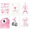 Cryptisg 6 Pezzi di Stampe da Parete Rosa, 20X25cm Trendy Preppy Wall Art | Senza Cornice Quadro Moderno Soggiorno, Camera da Letto Poster, Clean Girl Aesthetic, Deko estetica per Camera e dormitorio