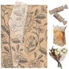 JeVenis fogli carta kraft vintage per incarto regali stile retrò fiori | 50 fogli carta kraft vintage per incarto regali stile retrò fiori carta da pacco sacchetti regalo matrimonio compleanno