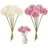 NINGYER 12 Pezzi Fiori di Ortensia Artificiale, 29 cm Ortensie Finte Realistiche, Fiori Palla Crisantemo di Seta per Decorazioni Casa, L'ufficio, Matrimoni e Feste (Bianco, Rosa Scuro)