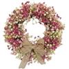 Generic Ghirlanda di fiori primaverili, ghirlanda di fiori di eucalipto con rose, decorazione da appendere (30 cm)
